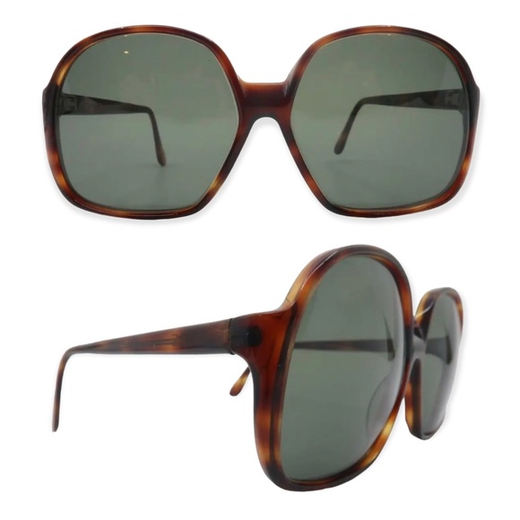 Vintage 1970’s Brown Oversized Statement Sunglasses Acetate Mod K44 Unisex